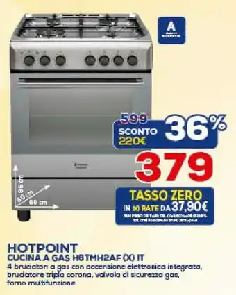 Euronics Hotpoint H6TMH2AF (X) IT Cucina A Gas offerta