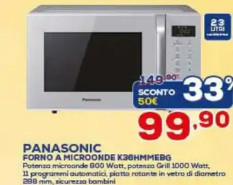 Euronics Panasonic NN-K36HMMEPG Superficie Piana Microonde Combinato 23 L 800 W Grigio offerta