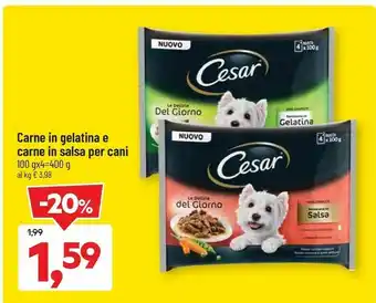 DPiù Cesar Carne In Gelatina E Carne In Salsa Per Cani offerta