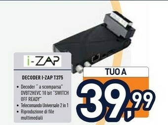 Unieuro I-zap Decoder T375 offerta