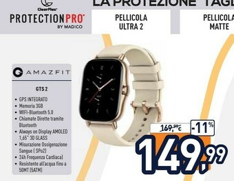 Unieuro Amazfit GTS 2 4,19 Cm (1.65") 43 Mm AMOLED Nero GPS (satellitare) offerta