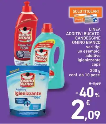 Spazio Conad LINEA ADDITIVI BUCATO, CANDEGGINE OMINO BIANCO 200 g conf. da 10 pezzi offerta