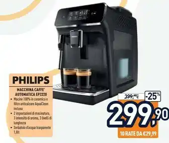 Unieuro Philips EP2220/40 Macchina Per Caffè Automatica Macchina Per Espresso 1,8 L offerta
