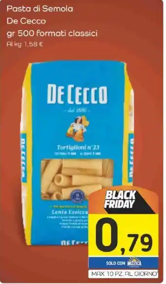 Famila Pasta di Semola De Cecco gr 500 formati classici offerta