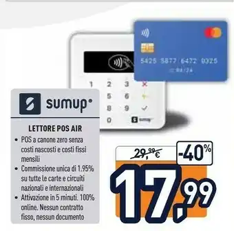 Unieuro Sumup Lettore Pos Air offerta