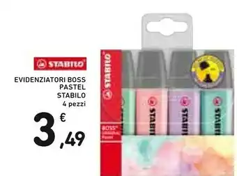 Conad Stabilo Evidenziatore - BOSS ORIGINAL Pastel - Astuccio Da 4 - Colori Assortiti offerta