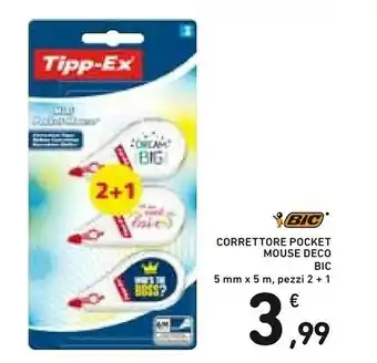 Conad Bic Correttore Pocket Mouse Deco offerta