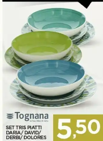 Despar Set Tris Piatti Daria/ David/ Derbi/ Dolores offerta