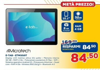 Euronics Microtech E-Tab ETW101GT offerta