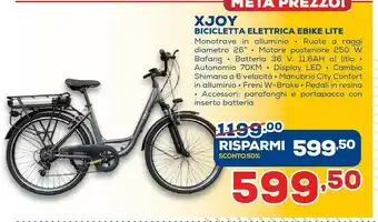 Euronics Xjoy Bicicletta Elettrica Ebike Lite offerta