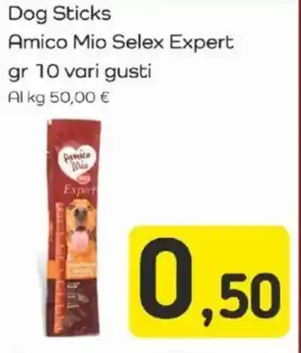 Famila Dog Sticks Amico Mio Selex Expert gr 10 vari gusti offerta