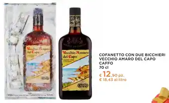 COFANETTO CON DUE BICCHIERI VECCHIO AMARO DEL CAPO CAFFO 70 cl