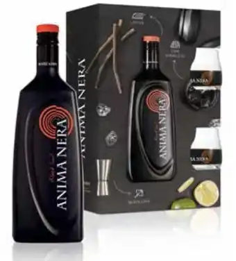 Spazio Conad COFANETTO CON DUE BICCHIERI LIQUORE ALLA LIQUERIZIA ANIMA NERA 50 cl offerta