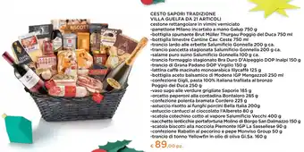 Spazio Conad CESTO SAPORI TRADIZIONE VILLA GUELFA DA 21 ARTICOLI cestone rettangolare in vimini verniciato offerta