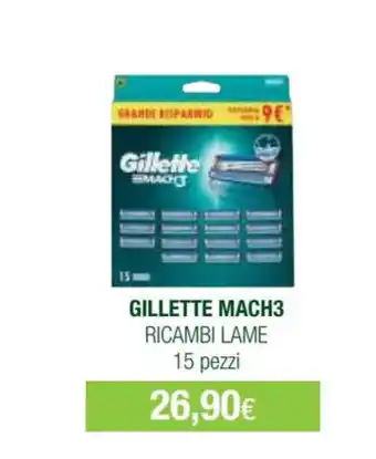 Acqua & Sapone GILLETTE MACH3 RICAMBI LAME 15 pezzi offerta