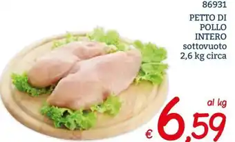 PETTO DI POLLO INTERO sottovuoto 2,6 kg circa