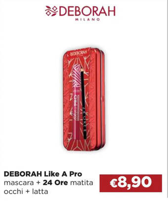 Acqua & Sapone DEBORAH Like A Pro mascara + 24 Ore matita occhi + latta offerta