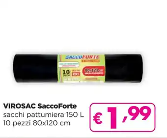 Acqua & Sapone VIROSAC SaccoForte sacchi pattumiera 150 L 10 pezzi 80x120 cm offerta