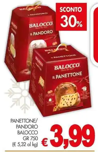 PrestoFresco PANETTONE/ PANDORO BALOCCO GR 750 offerta