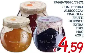 Zona CONFETTURA ALBICOCCA/ FRAGOLA/ FRUTTI DI BOSCO EXTRA EDEL M&G 620 g offerta