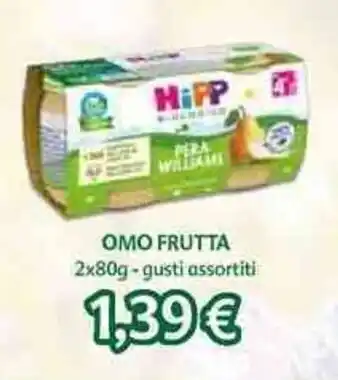 HiPP BIOLOGICO OMO FRUTTA 2x80g - gusti assortiti