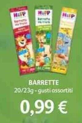 Io Bimbo HiPP BIOLOGICO BARRETTE 20/23g-gusti assortiti offerta