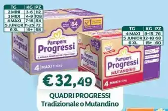 Io Bimbo Pampers QUADRI PROGRESSI Tradizionale o Mutandino offerta