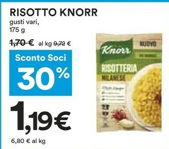 Coop Knorr Risotto offerta