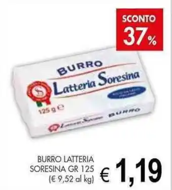 PrestoFresco BURRO LATTERIA SORESINA GR 125 offerta