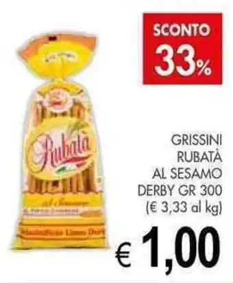 PrestoFresco GRISSINI RUBATÀ AL SESAMO DERBY GR 300 offerta