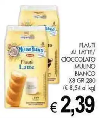 FLAUTI AL LATTE/ CIOCCOLATO MULINO BIANCO X8 GR 280