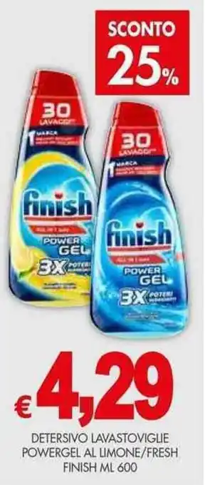 DETERSIVO LAVASTOVIGLIE POWERGEL AL LIMONE/FRESH FINISH ML 600