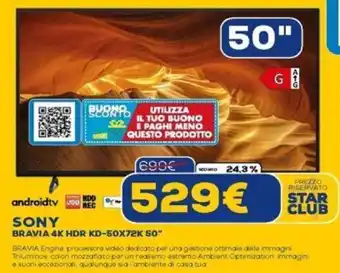 SONY BRAVIA 4K HDR KD-50X72K 50"
