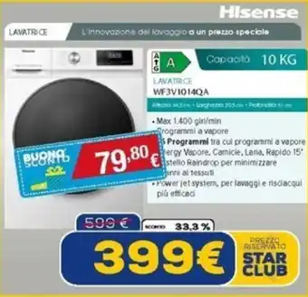 Euronics Hisense LAVATRICE WF3V1014QA offerta