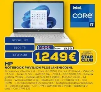 Euronics HP NOTEBOOK PAVILION PLUS 14-EH1001NL offerta