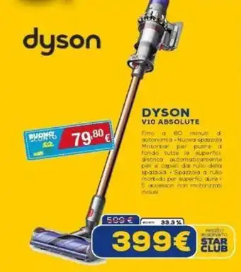Euronics DYSON V10 ABSOLUTE offerta