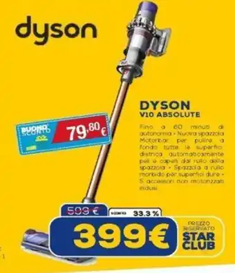Euronics DYSON V10 ABSOLUTE offerta