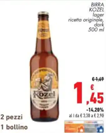 Conad Margherita BIRRA KOZEL 660 ml offerta