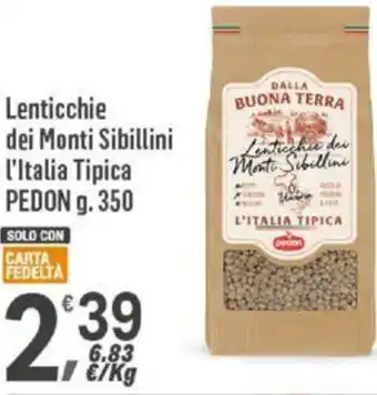 Lenticchie dei Monti Sibillini l'Italia Tipica PEDON g. 350