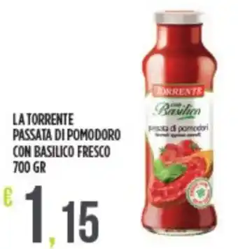 LA TORRENTE PASSATA DI POMODORO CON BASILICO FRESCO 700 GR