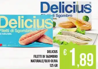 Euroesse DELICIUS FILETTI DI SGOMBRO NATURALE/OLIO OLIVA 125 GR offerta