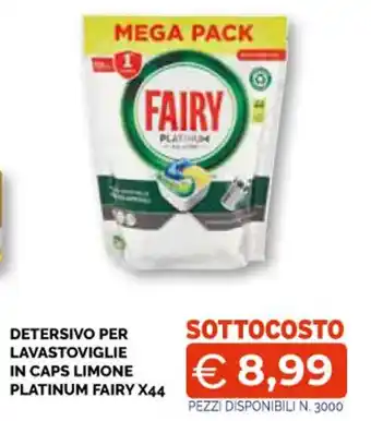 DETERSIVO PER LAVASTOVIGLIE IN CAPS LIMONE PLATINUM FAIRY X44