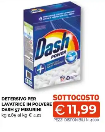 DETERSIVO PER LAVATRICE IN POLVERE DASH 57 MISURINI kg 2,85 al kg