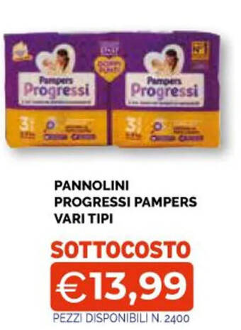 Mercatò Big PANNOLINI PROGRESSI PAMPERS VARI TIPI offerta