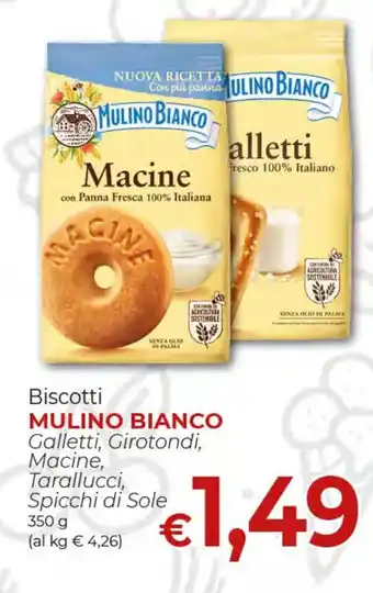 Supermercati Nonna Isa Biscotti MULINO BIANCO Galletti, Girotondi, Macine, Tarallucci, Spicchi di Sole 350 g offerta