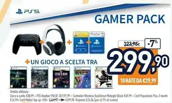 Unieuro Sony PS5 Gamer Pack offerta