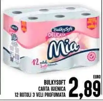 Iper Pellicano BULKYSOFT CARTA IGIENICA 12 ROTOLI 3 VELI PROFUMATA offerta