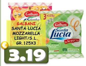 MercADone GALBANI SANTA LUCIA MOZZARELLA LIGHT/S.L. GR.125X3 offerta
