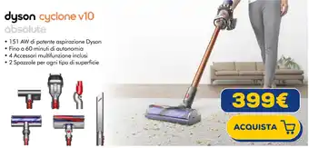 Euronics dyson cyclone v10 absolute offerta