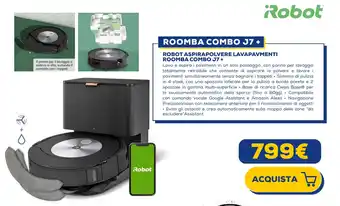 Euronics ROBOT ASPIRAPOLVERE LAVAPAVMENTI ROOMBA COMBO J7+ offerta